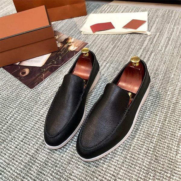 Mocasines LP de lujo, zapatillas planas cómodas de cuero para hombres, zapatos de diseñador de moda para mujeres, zapatos planos casuales para caminar, venta directa de fábrica