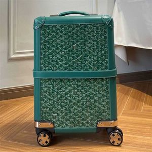 Luxe Bagage Trolley Koffer Canvas Leer 360 Graden Roterende Wielen Vrouwen Mannen Bagage Reizen 20 Inch Universele Wiel plunjezakken 0616