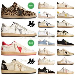 Luxe luxe dupe ball star baskets chaussures décontractées hommes femmes sale vieilles baskets noir et argent vintage beige paillettes or métallisé daim cuir ballstar formateurs