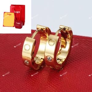Luxe-Luxurywith Box Titanium Steel 18k Rose Gold Designer Boucle d'oreille Stud pour femmes Exquis Simple Mode Femmes Boucles d'oreilles Bijoux Cadeaux