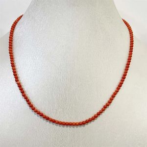 Collar de coral naranja de lujo M Tamaño pequeño Gema Piedra Mujeres Boda Amor Collare Joyería de piedras preciosas pequeñas 231225