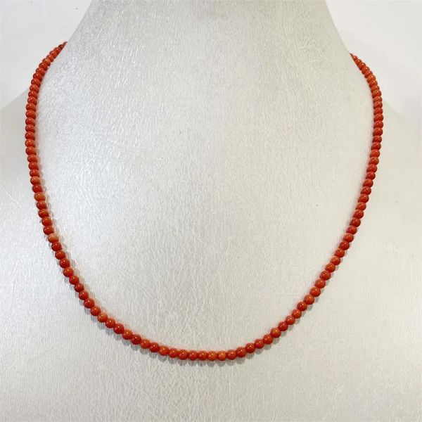 Collier de luxe en corail Orange M, petite taille, pierre précieuse pour femmes, collier d'amour de mariage, bijoux en pierres précieuses minuscules, 231225