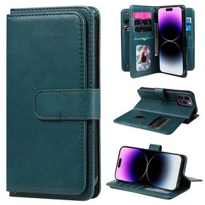 Étui de téléphone à rabat magnétique de luxe pour iPhone 15 14 13 12 Pro Max Samsung Galaxy Z pliable Fold3 Fold4 S23 Ultra S22 A34 A54 A24 A25 A13 A14 coque portefeuille multifonctionnelle