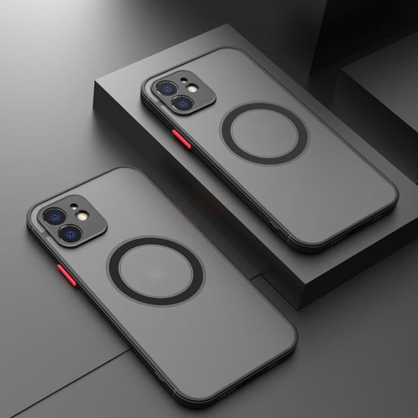 Coque de téléphone magnétique de luxe avec Charge sans fil Magsafe, étui blindé antichoc pour iPhone 14 13 12 11 Pro Max Mini 14Plus X XR XS