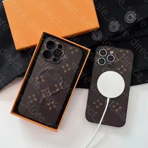 Luxe magnetische telefoons hoesjes voor iPhone 15 14 Pro Max 11 12 13 13Pro 12Pro case Modeontwerper klassiek bruin cover hoge kwaliteit