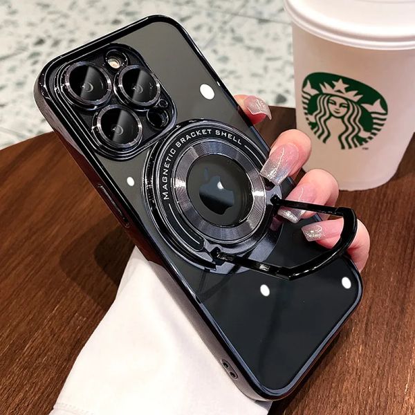 Magsafe – coque de téléphone de luxe avec chargement sans fil, étui pare-chocs avec support d'anneau magnétique pour iPhone 11 12 13 14 15 Pro Max Plus