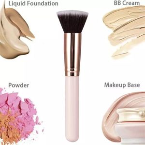 Luxe make -upborstels Flat Top Foundation Borstel Grote gezichtsreparatie Contourborstel voor vloeistofroompoeder