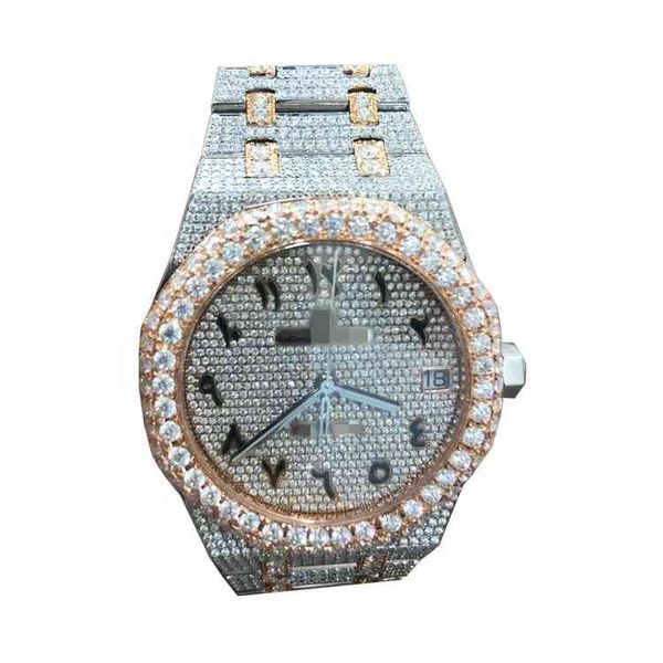 Homme de luxe personnalisé Hip Pop glacé Vvs complet Bling diamants hommes bijoux Vvs1 montre Moissanite diamant montres
