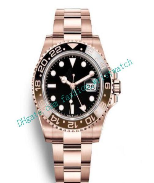 Luxury Man Watch Automatic Wristwatch en acier inoxydable Black Red Céramique Céramic 40 mm Match Rose Gold Mens Watches5032164