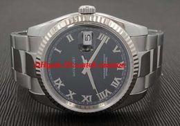 Luxury Mans Watches Fashion Steel Bracelet 18K Gold White Bisel S/S Black Dial Men's Watch Z Serial 116234 41 mm Mechania Reloj