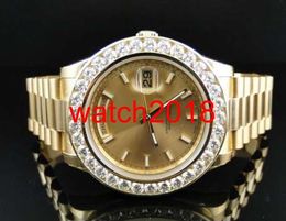 Luxe Mans Horloges Mode Stalen Armband Nieuwe Mens II Solid 18 KT 41mm Diamond Watch Gold Dial 8 CT Automatische Mens Horloge Horloge