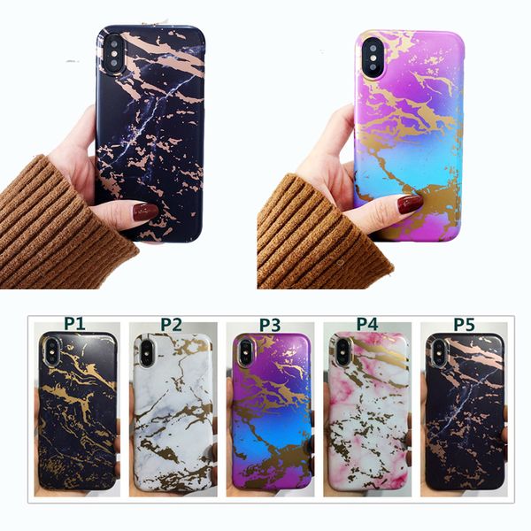 Marble Chrome Case Frosted Soft TPU Fashion Defender Cover para iPhone X Xr Xs max 8 7 6 6s Plus Fundas a prueba de golpes