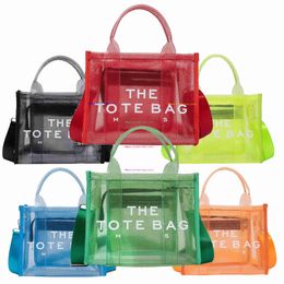 lujo marc jocob PVC transparente THE TOTE BAG bolsas de compras Moda para mujer para hombre fin de semana Playa PU cesta verano Casual Totes viajes