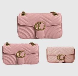 Luxe marmont lederen crossbody tas - klassieke tote schouderhandtas met serienummer in 3 maten