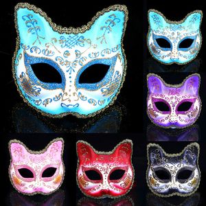 Luxe Masquerade Kat Masque Maskers voor Kinderen Designer Creatieve Halloween Half Gezicht Masker Cosplay Catto Mascherina 24h #