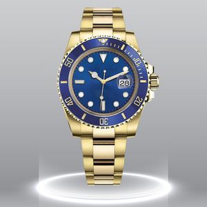 luxe master horloge herenhorloges 40 mm 2815 beweging blauwe keramische bezel wijzerplaat zeebewoner saffier cystal roestvrijstalen sluiting automatisch mechanisch oceaanhorloge met doos