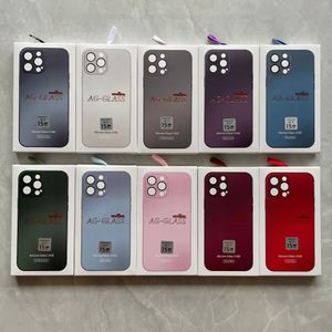 Coque de luxe en verre mat pour iPhone, compatible modèles 15, 13, 12, 11, 14 Pro Max Plus, en Silicone, avec Protection Len, dans une boîte de vente au détail