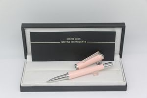 Luxe mbroller pen roze body kleur met zilveren trim en witte parel van kantoor schoolvoorraad cadeau pen