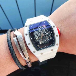 Luxe mechanisch horloge 2022 Richa Milles White Ceramic Automatic Hollowed Out Luminous Tape Gepersonaliseerde waterdichte Zwitserse beweging 1tuo L7EF X017