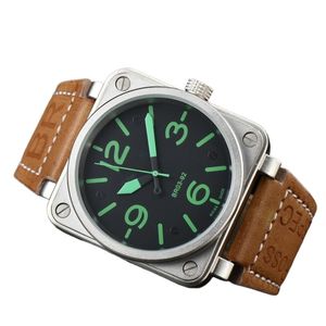 Reloj mecánico de lujo Caja de acero inoxidable de cuero marrón Relojes de diseño para hombre Correa de caucho negro de alta calidad Reloj AAA resistente al agua Zafiro sb072 c4