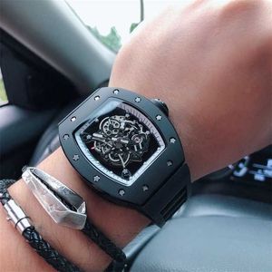 Luxe mechanisch horloge Richar Mills Rm035 Zwitsers automatisch uurwerk Full Carbon Fiber Shell Saffier Spiegel Geïmporteerde rubberen horlogeband 1trks