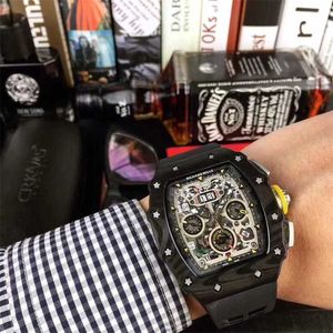 Luxe Mechanisch Horloge Richar Mills Rm11-03 Zwitsers Automatisch Uurwerk Saffier Spiegel Geïmporteerd Rubber Horlogeband 5AS1L