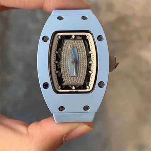 Luxe mechanische horloges Polshorloge Zakelijk Vrije tijd Rm07-01 Volautomatische mechanische blauwe keramische tape Dames