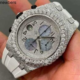 Montre de luxe pour hommes Ap Diamond Diamonds Pass Test Mouvement à quartz vvs Iced Out Sapphire 3NNJ 2023Autre montre VVS Out Watch VVS1 Diamond Ton Gold Color Mechanical Wat