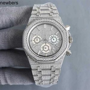 Hombres de lujo Ap Diamond Diamonds Watch Pass Test Movimiento de cuarzo vvs Iced Out Sapphire 42mm Diamond Watch Cuarzo Zafiro Impermeable Moda Hombres Pulsera Hombres Cas