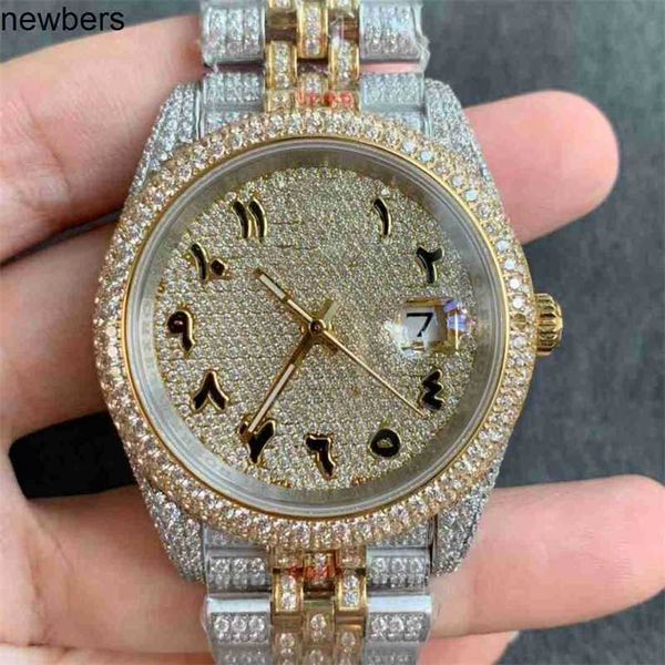 Montre de luxe pour hommes Ap Diamond Diamonds Pass Test Mouvement à quartz vvs Iced Out Sapphire Diamond Watch Hommes Bracelet en acier 904l Lentille en verre saphir Étanche Entièrement automatique