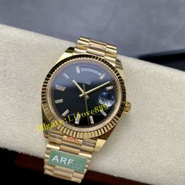 Luxe mannen Arf Factory 40mm 18ct geel goud 3255 Beweging Automatische heren 228238 Heren Sapphire Waterdichte horloges Dikte 12,2 mm Diamantschaal