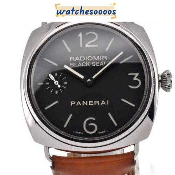 Luxury Men Automatic Movement Regarder ZF Radio avec papier noir Pam00183 Chorde Mens I # 128460