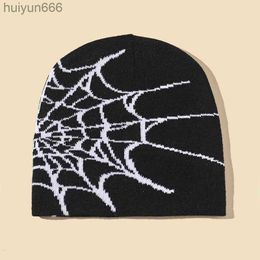 luxe heren beanie muts ontwerper mode spinnenweb jacquard gebreide mutsen herfst en winter koude bescherming warme wollen mutsen veelzijdige gekoelde muts