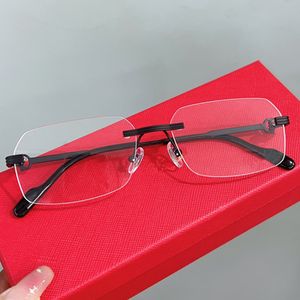 Hommes de luxe grandes lunettes sans monture monture en titane pur conception de coupe multiforme S271 lunettes de mode légères 56-20-140 pour étui complet de prescription