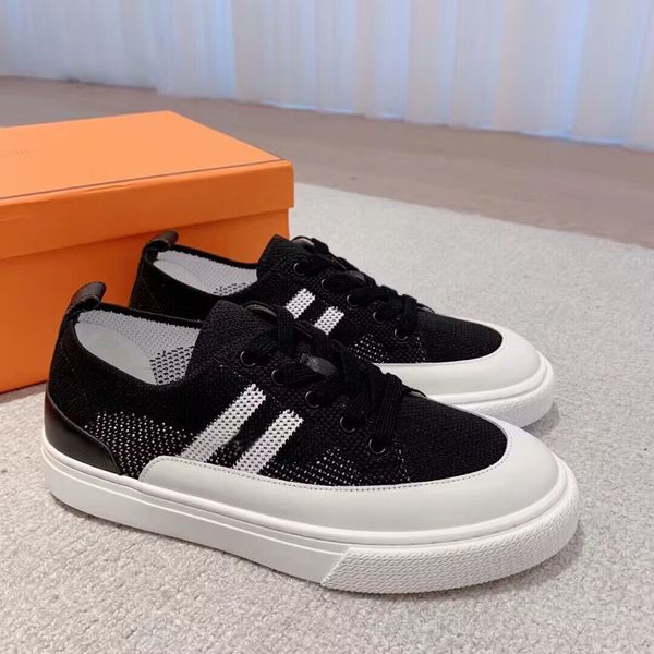 Luxe Hommes Noir Deep Sneaker Chaussures Breathe Mesh Knit Veau Technique Doublure En Toile Baskets Basses D'été Planche À Roulettes Chaussure De Marche dhgates Chaussures avec boîte