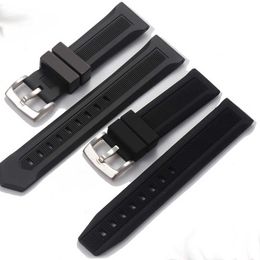 Luxe mannen zwarte natuur horlogeband 20mm 22mm siliconen rubberen horloges band riem voor tagriem Carrer voor Heuer gesp Drive timer H0915