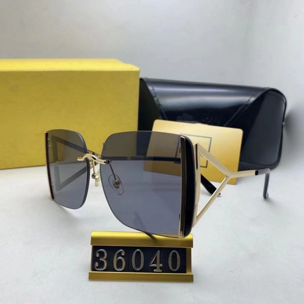 Lunettes de soleil de conception classique de mode de luxe pour femmes pilote masque surdimensionné lunettes de soleil yeux de chat UV400 lunettes monture en métal lentille Polaroid avec boîte36040