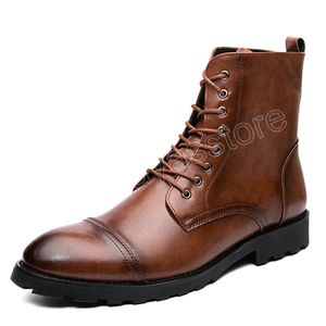 Luxe hommes affaires bottes concepteur hommes bottines haute qualité bottes décontractées pour hommes bureau chaussures habillées formelles grande taille 38-48