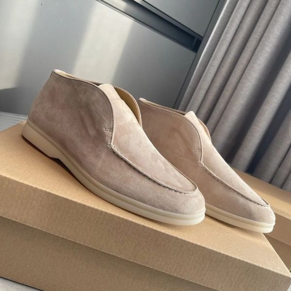 Luxe Hommes Casual Chaussures LP Open Walks Summer Walk Deck Chaussures Mocassins en daim City Mocassins paresseux Femmes Baskets en daim noir Mid Cut High-Top Piana Boot Chaussure avec boîte EU35-46