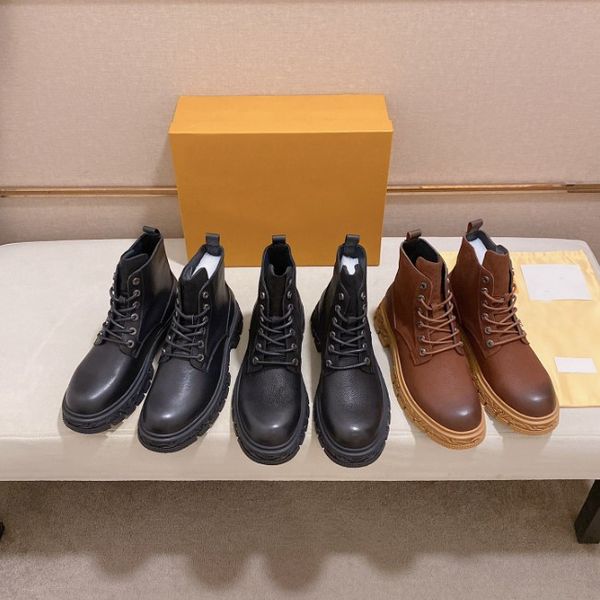 Botas Chelsea de lujo para hombre, botas Martin de piel de becerro, botines de suela antideslizante de goma a la moda, caja Original