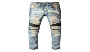 Luxury Men Designer Jeans Retro Hip Hop Biker Men Jeans de alta calidad Hombres cómodos Pantalones Azul Tamaño 28408664185