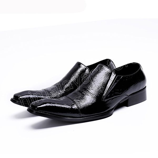 Chaussures habillées de luxe pour hommes, chaussures noires en cuir véritable, chaussures d'affaires formelles, Zapatos Hombre, tailles US 6-12