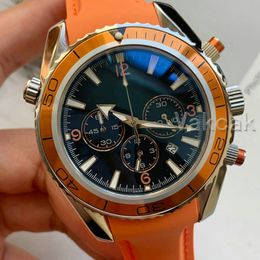 Luxe heren Japans quartz uurwerk chronograaf stopwatch Mode roestvrij staal Heren keramische beze Zelfopwindende horloges Nieuwe professionele hoge kwaliteit aaa