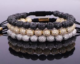 Bracelet de bijoux de luxe CZ Micro Pave Ball Beads tissé Custom For Women Gift Valentine039 Day Holiday Christmas9064062