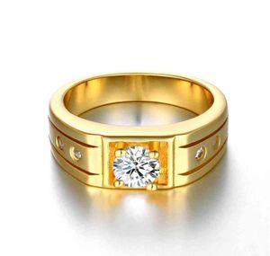 Luxury Men Bijoux PlatinumgoldRosegold Solitaire plaqué Solitaire Set Cz Crystal Groove Band Pinky Ring Us Size8107689643