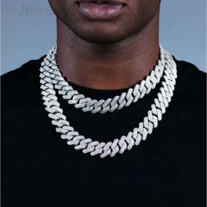 Luxe mannen sieraden Prong Miami dikke Cubaanse schakelketting ijzige vergulde hiphop sieraden Iced Out diamanten ketting