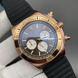 Luxe heren quartz batterijhorloge 41 mm Hoogwaardig roestvrij stalen horloge met drie ogen, gloed, waterdicht designerhorloge, sport- en vrijetijdshorloge, rubberen band