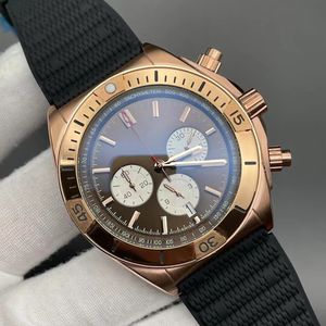 Montre de luxe à quartz pour hommes 41MM Montre en acier inoxydable de haute qualité à trois yeux Glow Montre de créateur étanche Sports et loisirs Montre pour hommes Bande de caoutchouc