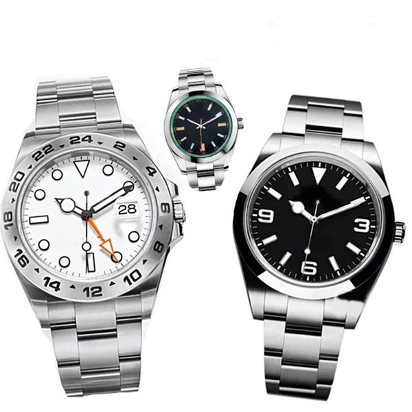 Luxury Men's Air King Watches Mejor edición Nuevo Condición Dial negro 40 mm 126900 Suiza acero inoxidable316 Reloj de diseñador famosa resistente al agua resistente al agua de acero