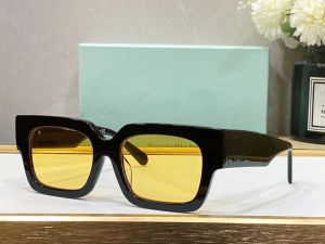 Luxe designerzonnebril voor heren en dames Luxe coole stijl Hot fashion Klassieke outdoor dikke plaat zwart-wit vierkante bril Off Man-bril met doos